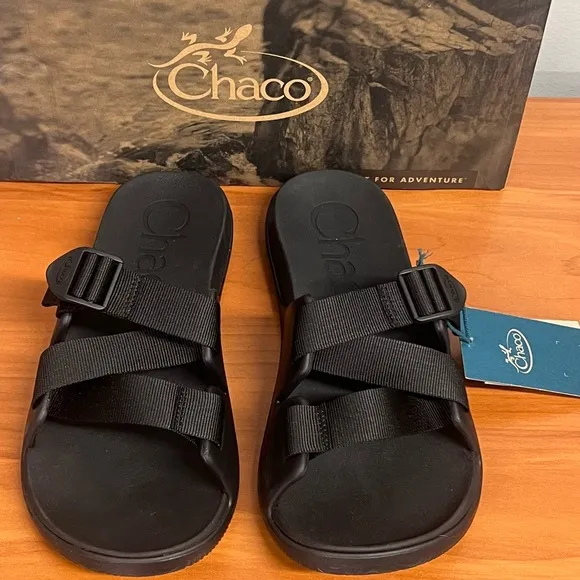 Chaco Men’s Chillos Black Slide Adjustable Sandals Size 10 NIB