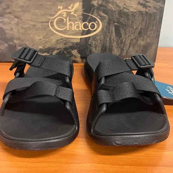 Chaco Men’s Chillos Black Slide Adjustable Sandals Size 10 NIB