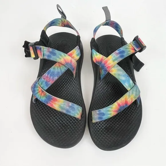 Chaco Z Boulder 2 Sandal Tie Dye Rainbow Black Adjustable Sandals Kids Size 3