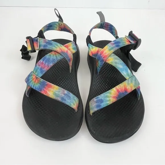 Chaco Z Boulder 2 Sandal Tie Dye Rainbow Black Adjustable Sandals Kids Size 3