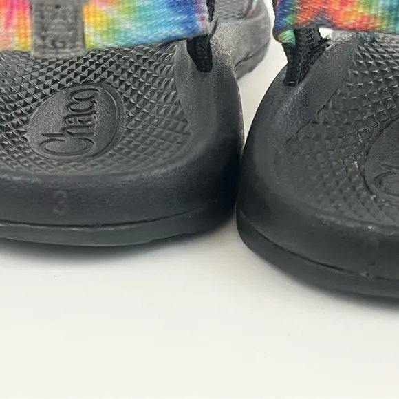 Chaco Z Boulder 2 Sandal Tie Dye Rainbow Black Adjustable Sandals Kids Size 3