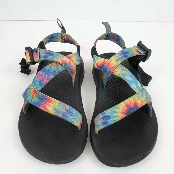 Chaco Z Boulder 2 Sandal Tie Dye Rainbow Black Adjustable Sandals Kids Size 3