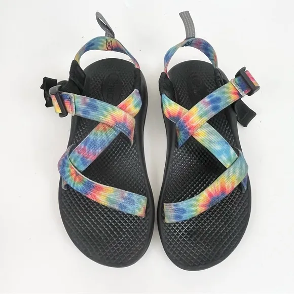 Chaco Z Boulder 2 Sandal Tie Dye Rainbow Black Adjustable Sandals Kids Size 3