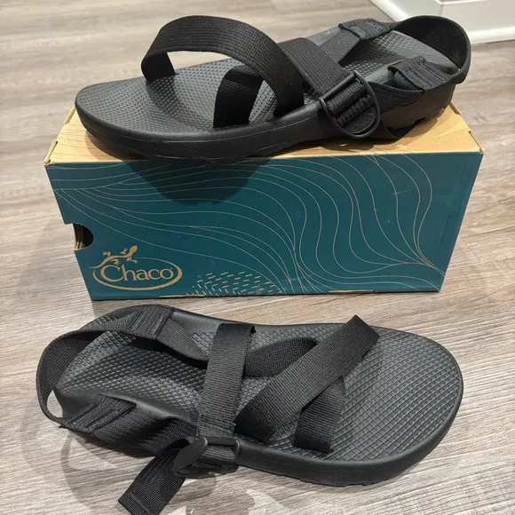 Chaco ZCloud Solid Black Noir Adjustable Strap Sandals