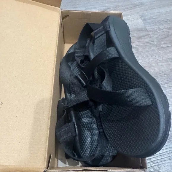 Chaco ZCloud Solid Black Noir Adjustable Strap Sandals