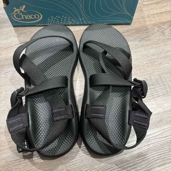 Chaco ZCloud Solid Black Noir Adjustable Strap Sandals
