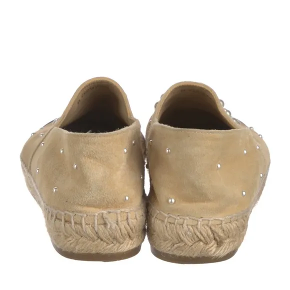 CHANEL Tan and Black Espadrille Shoes