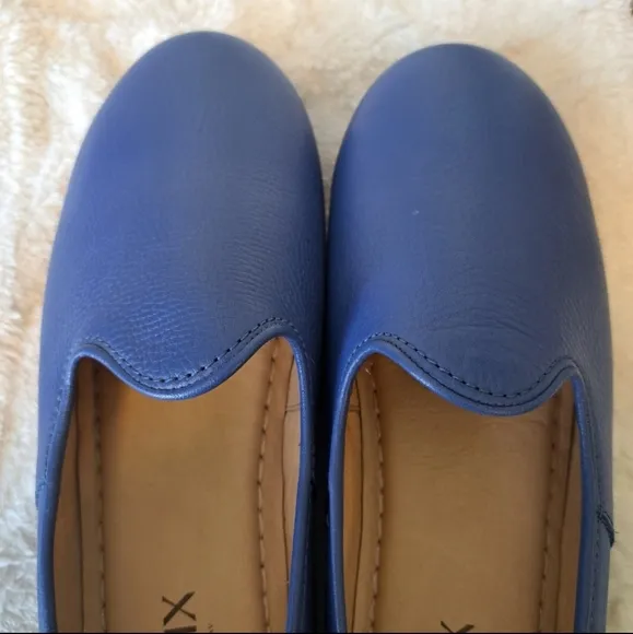 Charix Cobalt Blue Leather Loafers Flats Slip-On Comfort Casual Shoes Womens 8.5