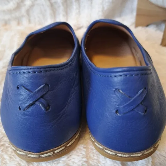 Charix Cobalt Blue Leather Loafers Flats Slip-On Comfort Casual Shoes Womens 8.5