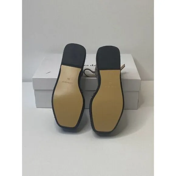 Charles David $219 Madeira Espadrille Platform Sandals 5.5 Black Gray Women's