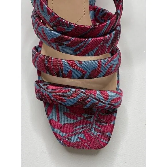 Charles David Judy Wedge Platform Sandals 8M Fuchsia Women's Adjustable NEW
