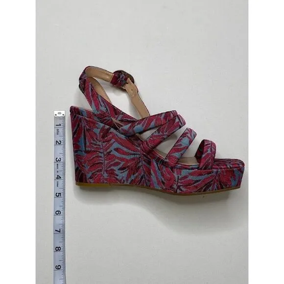 Charles David Judy Wedge Platform Sandals 8M Fuchsia Women's Adjustable NEW