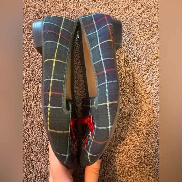 Charter Club Christmas flats size 7.5 green red plaid