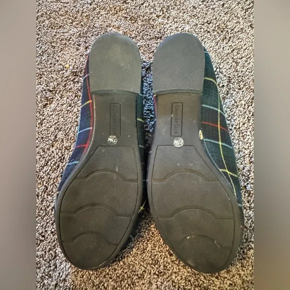 Charter Club Christmas flats size 7.5 green red plaid