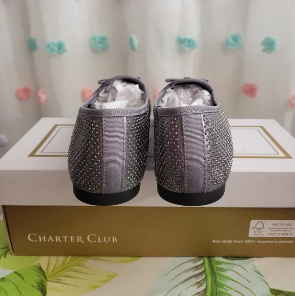 Charter Club Kimii Pewter Bling Loafer (New In Box)