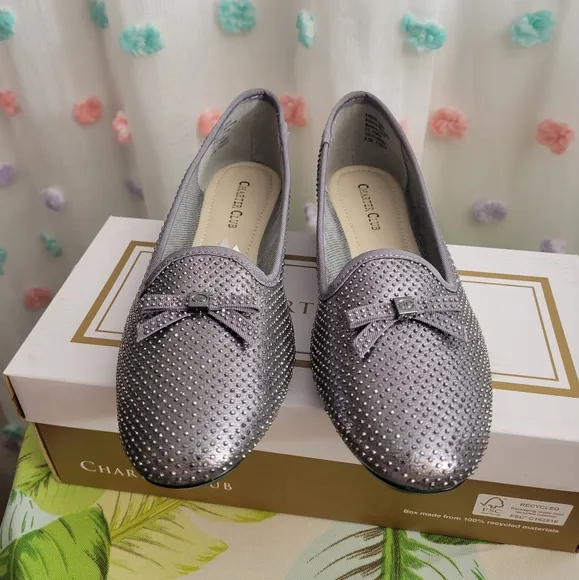 Charter Club Kimii Pewter Bling Loafer (New In Box)