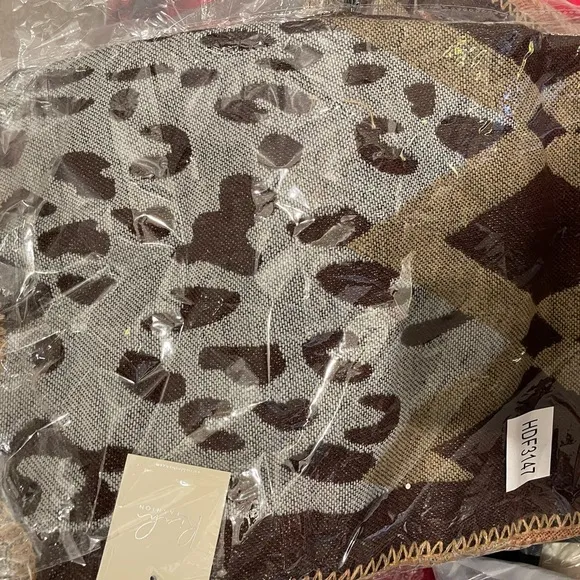 Chevron Leopard Print Sweater Open Front  Poncho