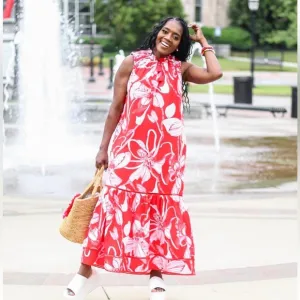 Chico’s Modern Peasant Floral Maxi Dress – 100% Cotton, Boho Chic – Brand New