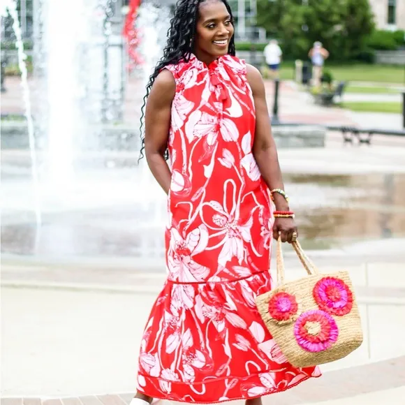 Chico’s Modern Peasant Floral Maxi Dress – 100% Cotton, Boho Chic – Brand New