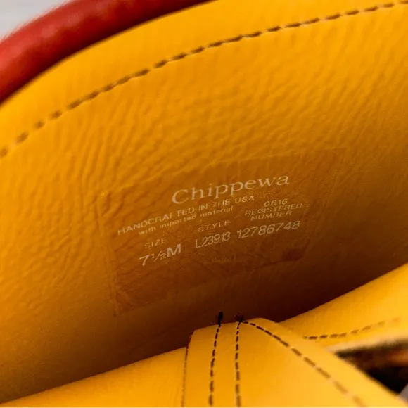 Chippewa Brown and Green Heeled Boots