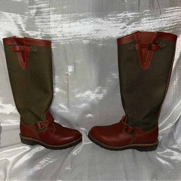 Chippewa Brown and Green Heeled Boots