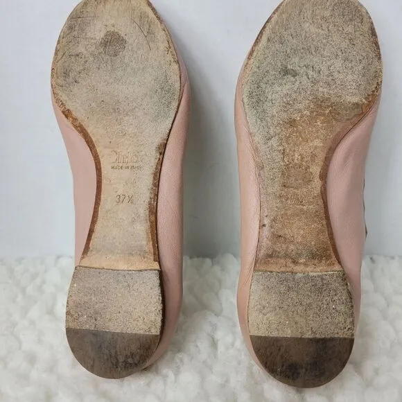Chloe Lauren Nappa Leather Scalloped Trim Slip-on Ballet Flats