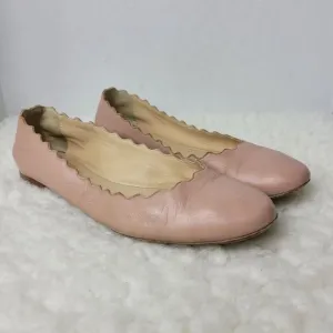 Chloe Lauren Nappa Leather Scalloped Trim Slip-on Ballet Flats