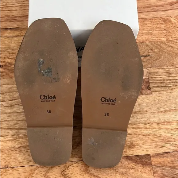 Chloe sweet khaki woody linen Slide Sandals 36 6 (olive and green)