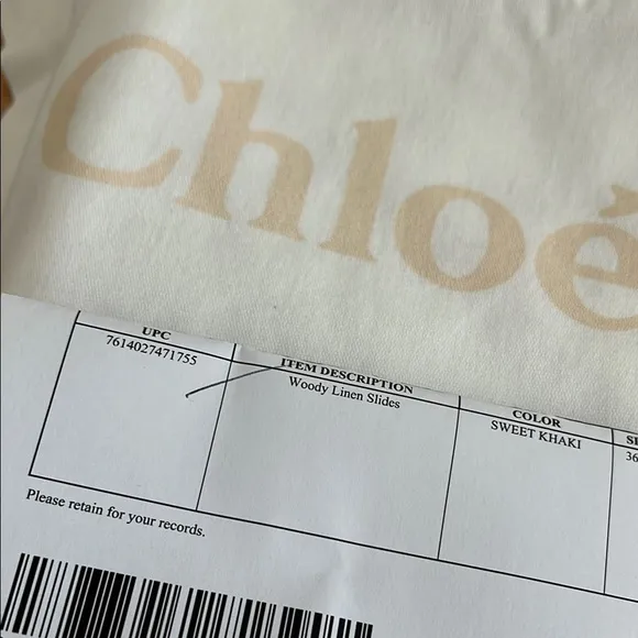 Chloe sweet khaki woody linen Slide Sandals 36 6 (olive and green)