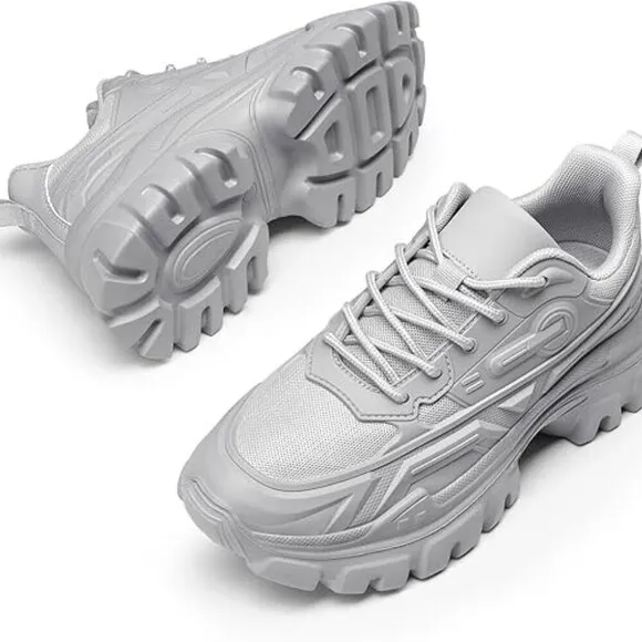 Chunky Fashion Sneakers for  Women's Platform Bold Lace-Up Comfortable Sneakers