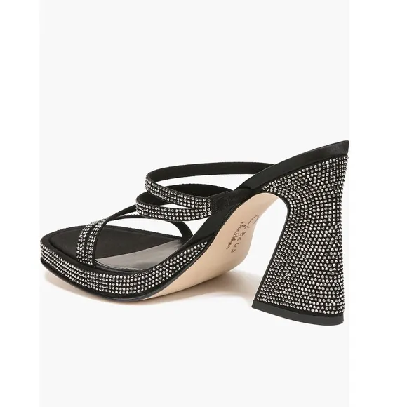 Circus NY by Sam Edelman Hanson Platform Sandals Black w/ Silver Women’s Size 8