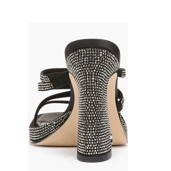 Circus NY by Sam Edelman Hanson Platform Sandals Black w/ Silver Women’s Size 8