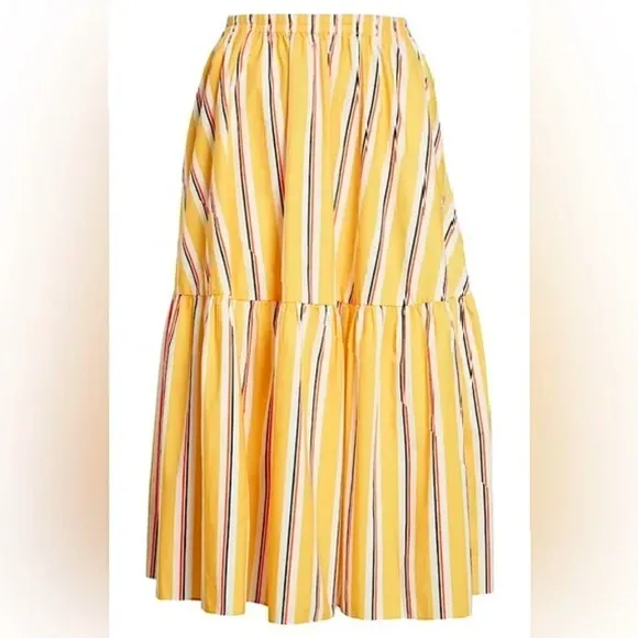 Clare V Manon Skirt in Marigold Awning Stripe