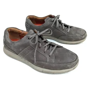 CLARKS 1825 mens gray leather oxford loafers business casual shoes