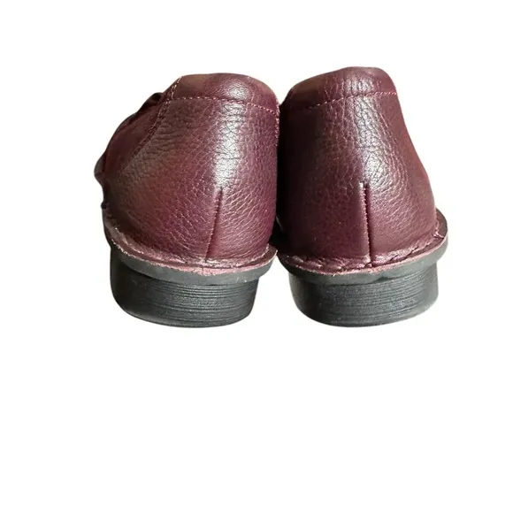 Clark’s Cognac Red Michela Opal Leather &amp; Suede Slip-on Flats 8W