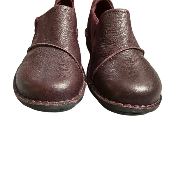 Clark’s Cognac Red Michela Opal Leather &amp; Suede Slip-on Flats 8W