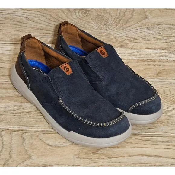 Clarks Driftway Step 26163856 Mens Size 9.5 Blue Loafers Slip Ons Casual Shoes