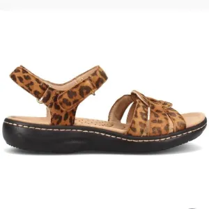 Clarks Laurieann Sela Leopard Print Suede Sandals Size 9 Wide New in Box