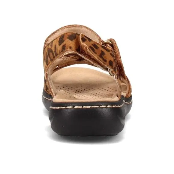 Clarks Laurieann Sela Leopard Print Suede Sandals Size 9 Wide New in Box