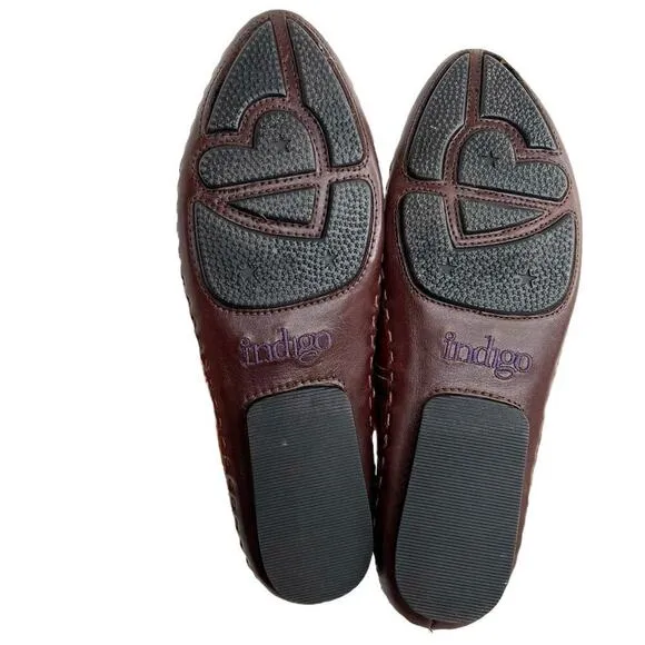 CLARKS Leather Patchwork Ballet Flats in Browns Women's Size 9