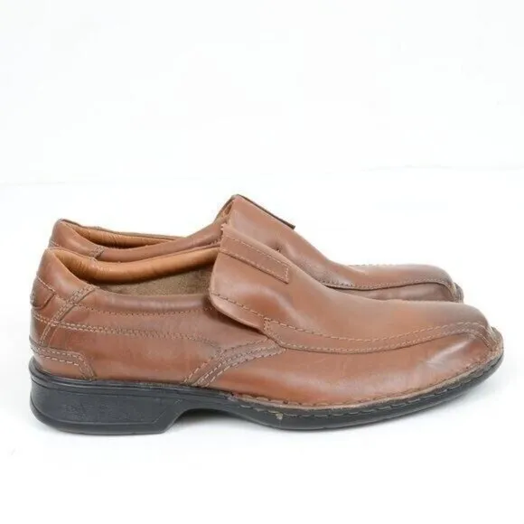 Clarks Men's Escalade Step Loafers Casual Slip On Brown Leather Men's 9.5M