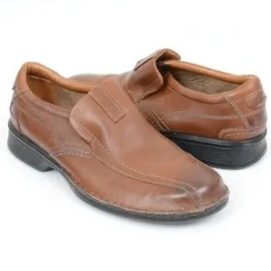Clarks Men's Escalade Step Loafers Casual Slip On Brown Leather Men's 9.5M