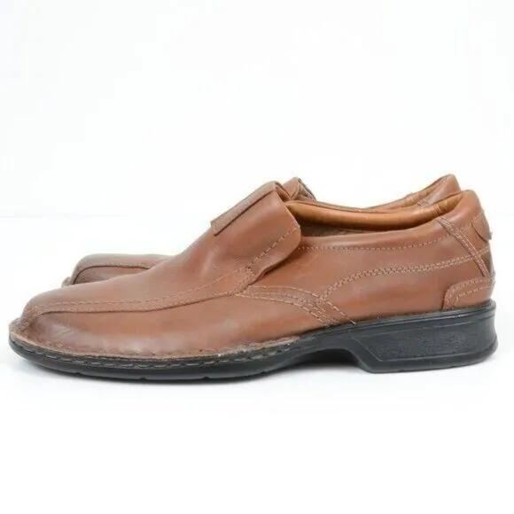 Clarks Men's Escalade Step Loafers Casual Slip On Brown Leather Men's 9.5M