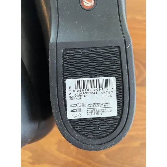Clarks Un Darcey Ease 2 Black Leather NEW 10 N Slip on Flats