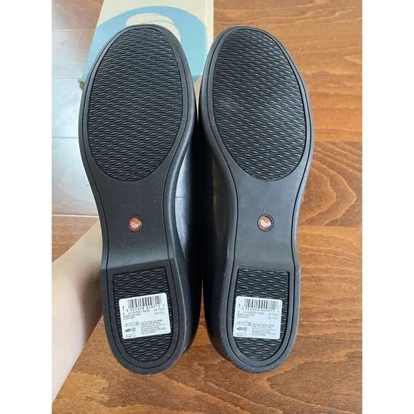 Clarks Un Darcey Ease 2 Black Leather NEW 10 N Slip on Flats
