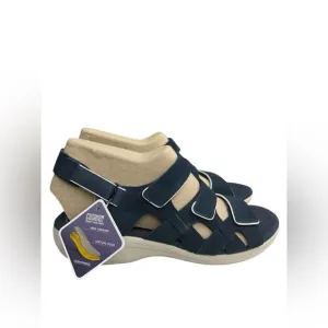 Clarks Women's Alexis Band Sandal, Navy Suede, Size 11