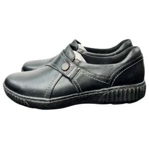 Clarks Women's Caroline Pearl Slip-On Flats Loafer Black Leather Size 8 M