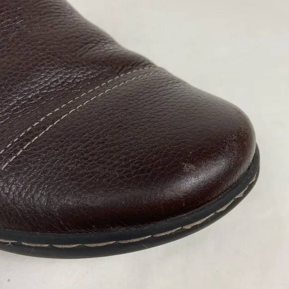 Clarks Womens Cora Poppy Brown Leather Loafers Shoes