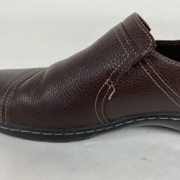 Clarks Womens Cora Poppy Brown Leather Loafers Shoes