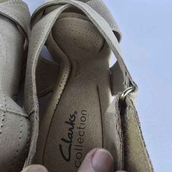 Clarks Women's Giselle Cove Wedge Platform Cork Heel Sandal Slingback Size 9